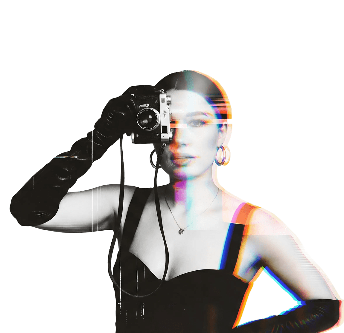 Creative photographer with chromatic effect