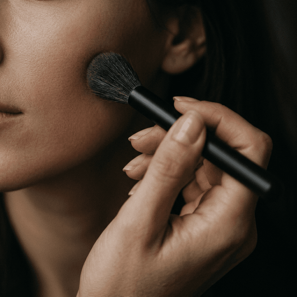 Makeup artist with a client