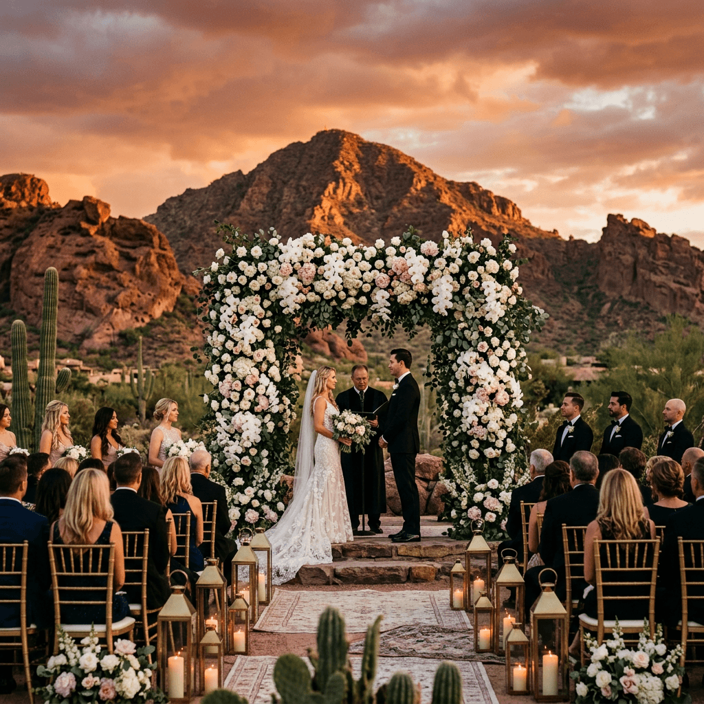Wedding venue prepared for an event